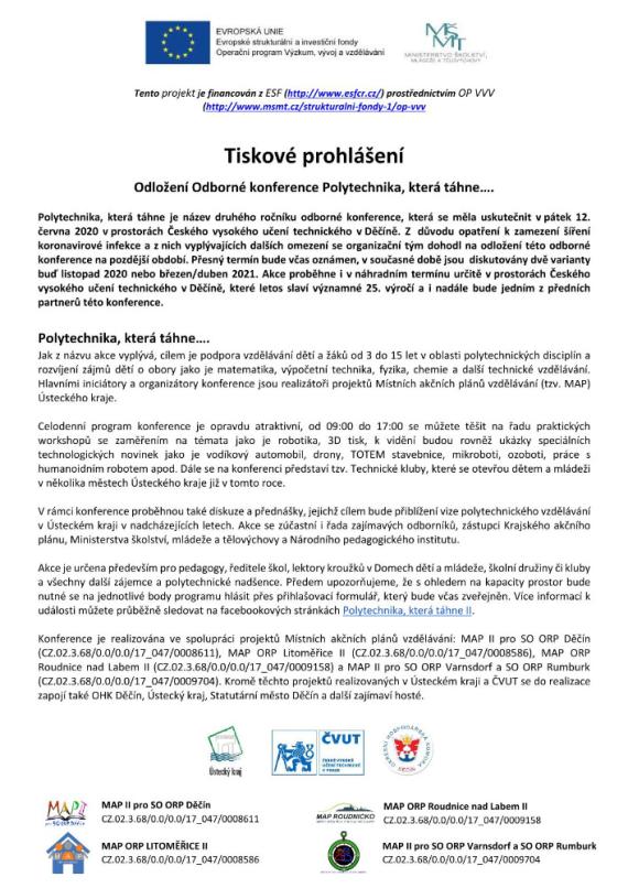 Tiskové prohlášení