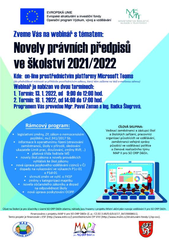Novely právních předpisů ve školství 2021/2022